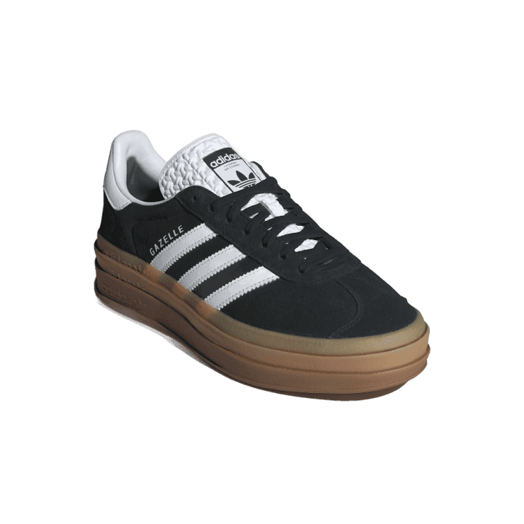 adidas Gazelle Bold Black White Gum (W) Angle 2
