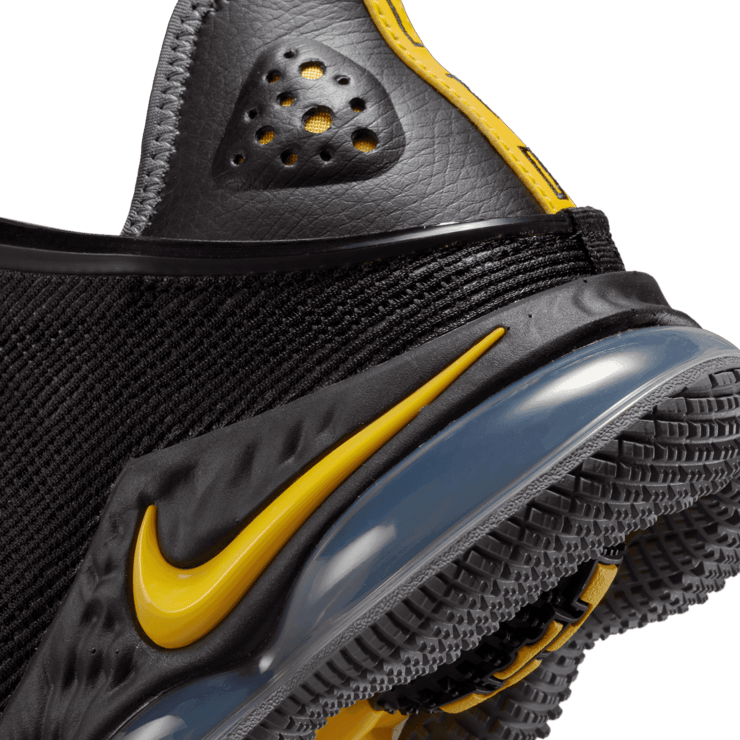 Nike LeBron 19 Low Black University Gold Angle 5