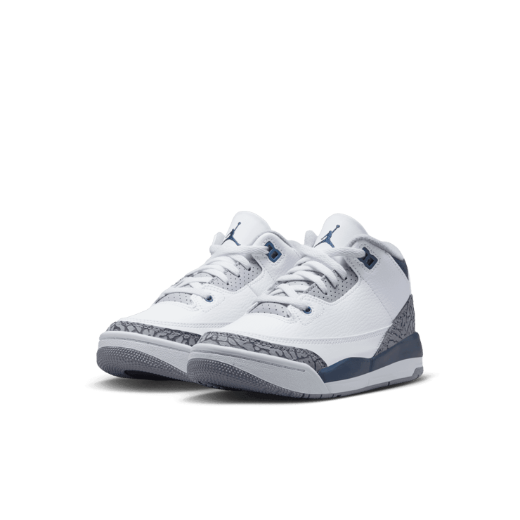 Air Jordan 3 Retro White Midnight Navy (PS) Angle 2