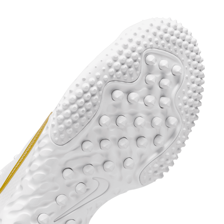 Nike Huarache 9 Elite TF LAX 'White Metallic Vivid Gold' Angle 4