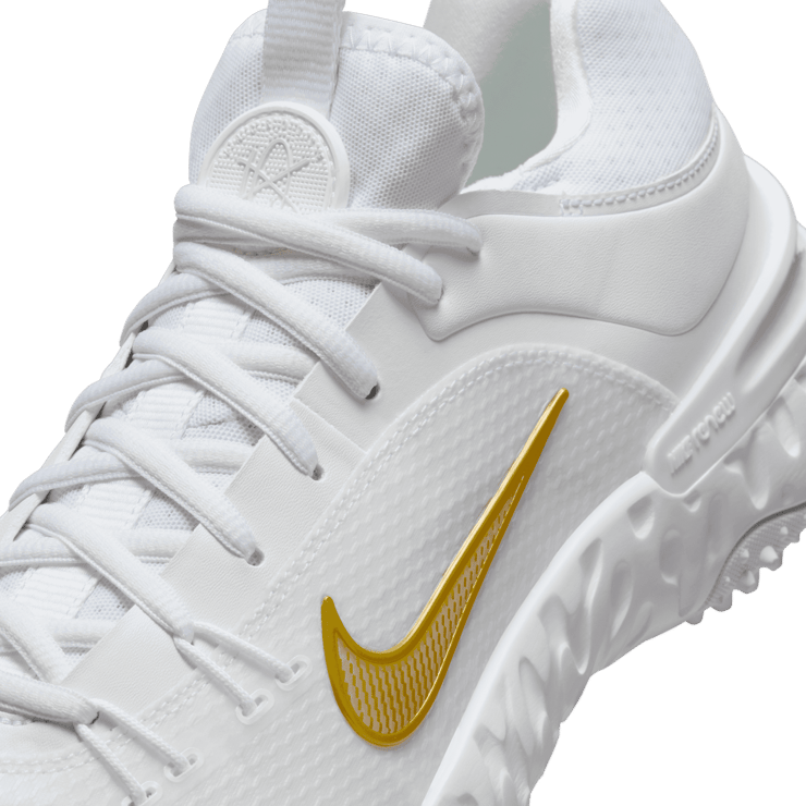 Nike Huarache 9 Elite TF LAX 'White Metallic Vivid Gold' Angle 5