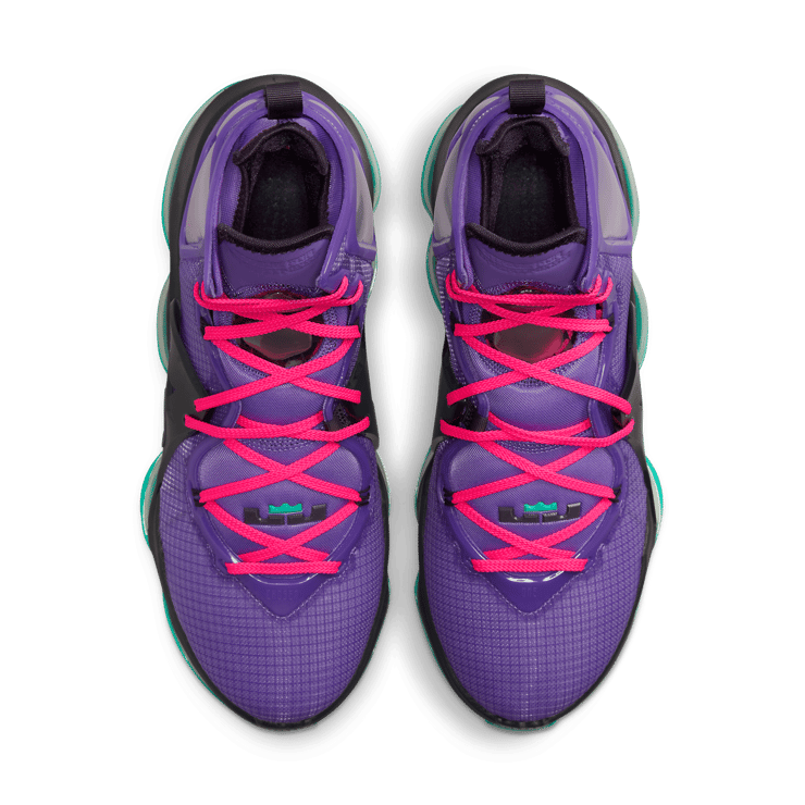 Nike LeBron 19 Purple Teal Angle 1