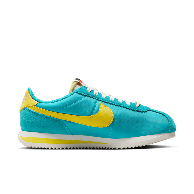 Nike Cortez Nylon Bleached Aqua Vivid Sulfur Angle 1