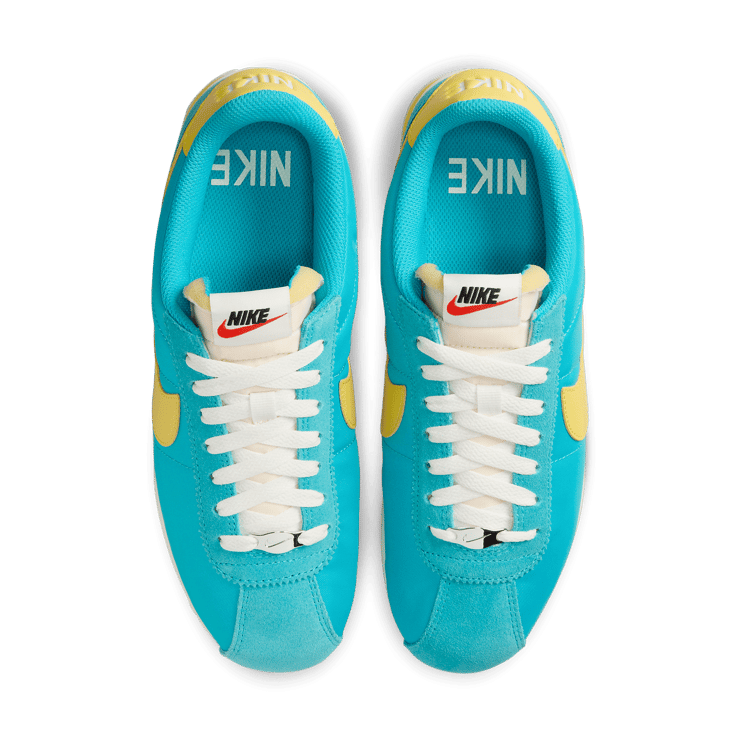 Nike Cortez Nylon Bleached Aqua Vivid Sulfur Angle 2