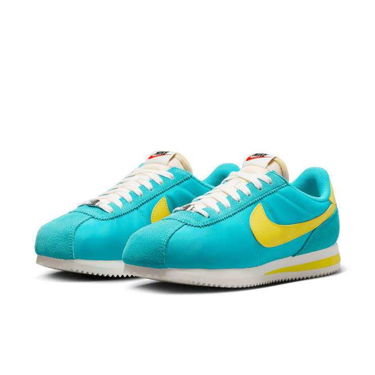 Nike Cortez Nylon Bleached Aqua Vivid Sulfur Angle 3