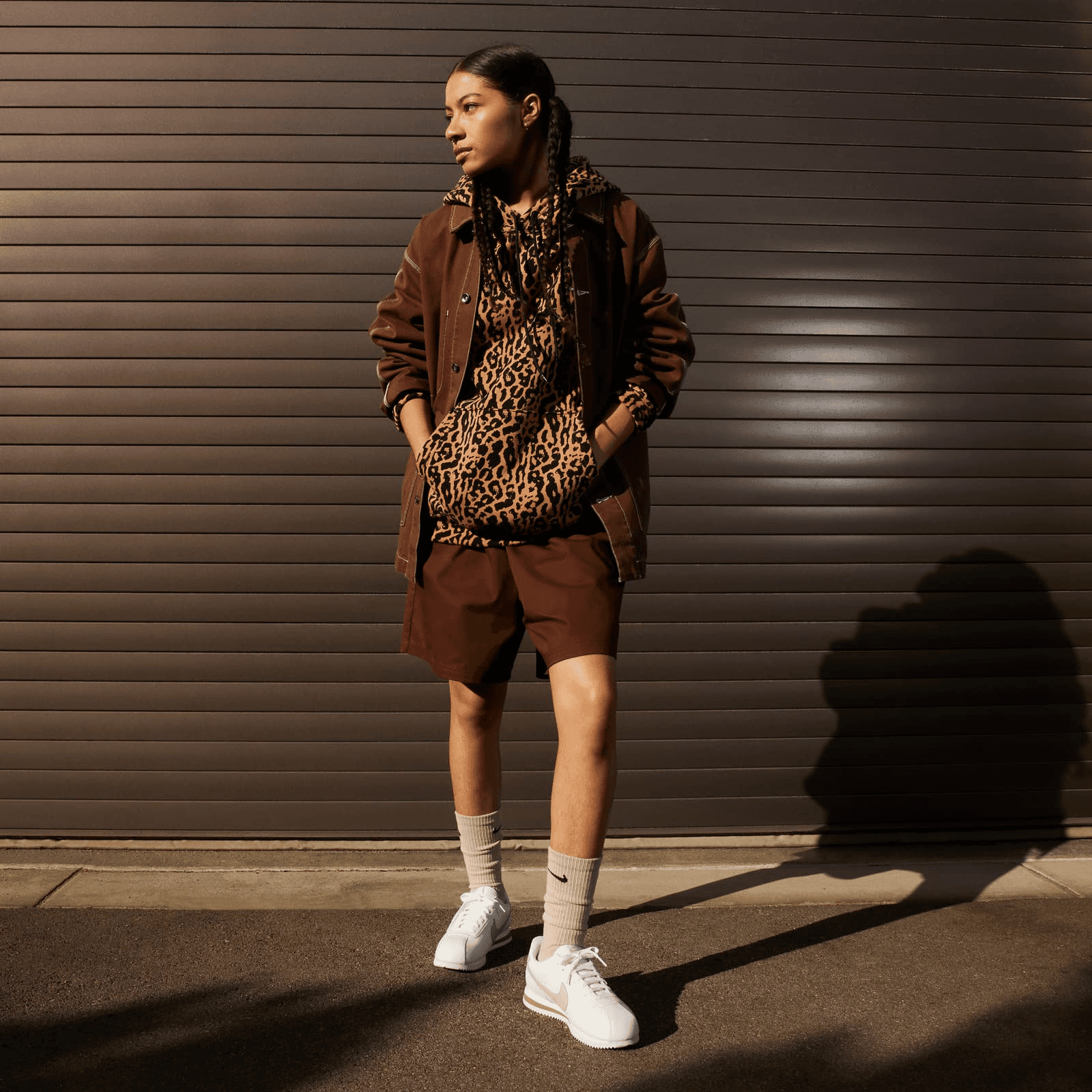 nike cortez and shorts