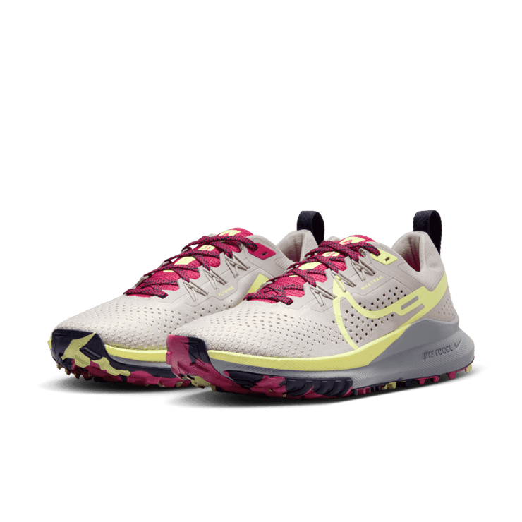 Nike React Pegasus Trail 4 'Platinum Violet Luminous Green' (W) Angle 2