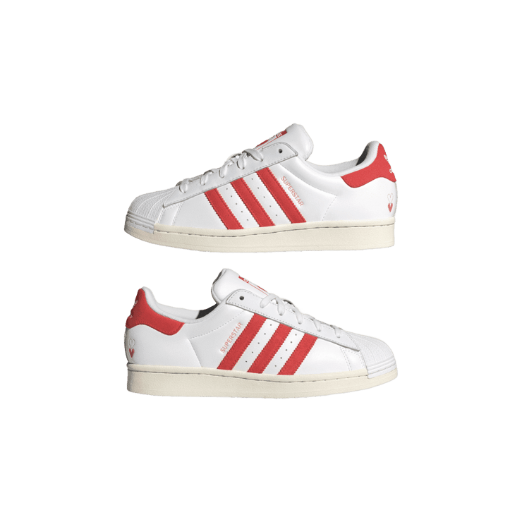 Adidas superstar red and white top