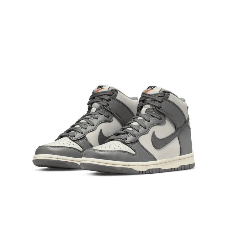 Nike Dunk High Tumbled Grey (GS) Angle 2