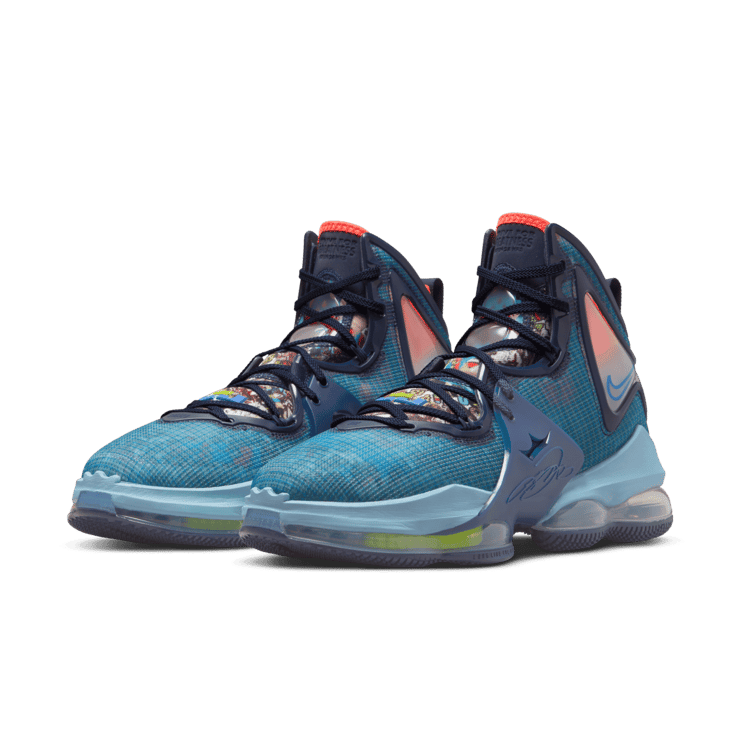 Nike LeBron 19 Blackened Blue Angle 2