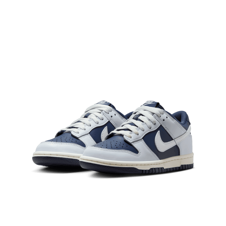 Nike Dunk Low Football Grey Midnight Navy (GS) Angle 2