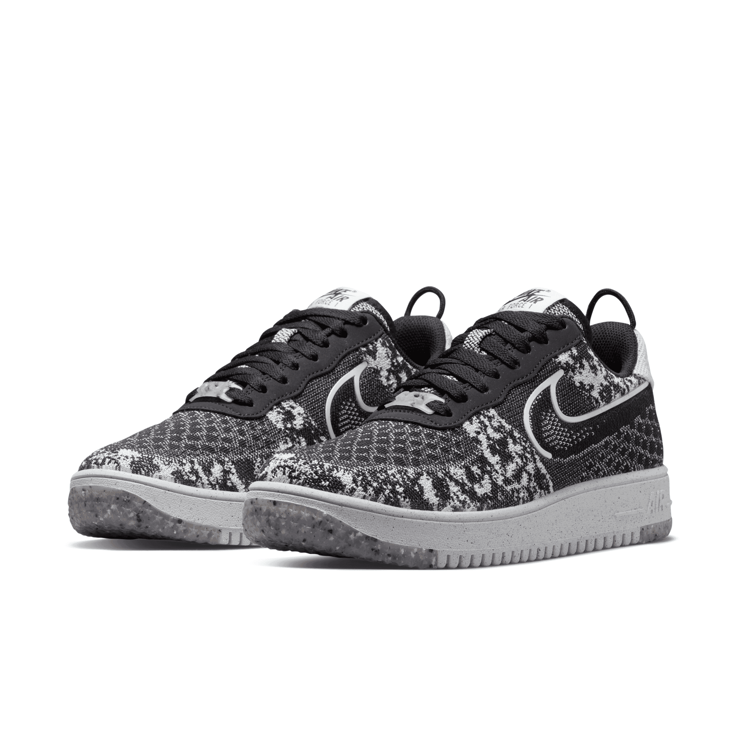 Nike Air Force 1 Crater Flyknit NN Black Pure Platinum Angle 3