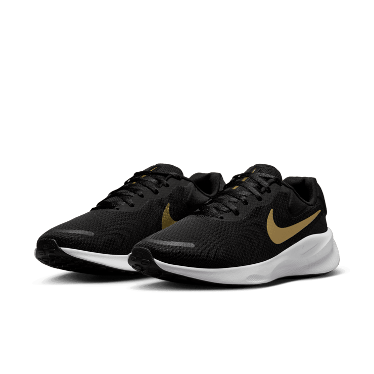 Nike Revolution 7 Wide 'Black Metallic Gold' (W) Angle 2