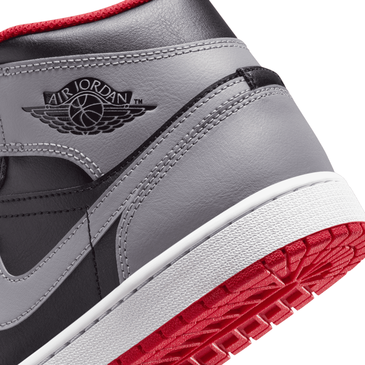 Air Jordan 1 Mid Black Cement Fire Red Angle 5