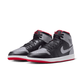 Air Jordan 1 Mid Black Cement Fire Red Angle 1