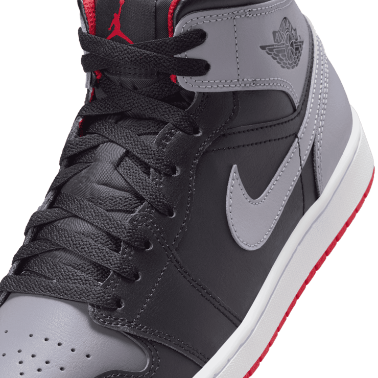 Air Jordan 1 Mid Black Cement Fire Red Angle 4