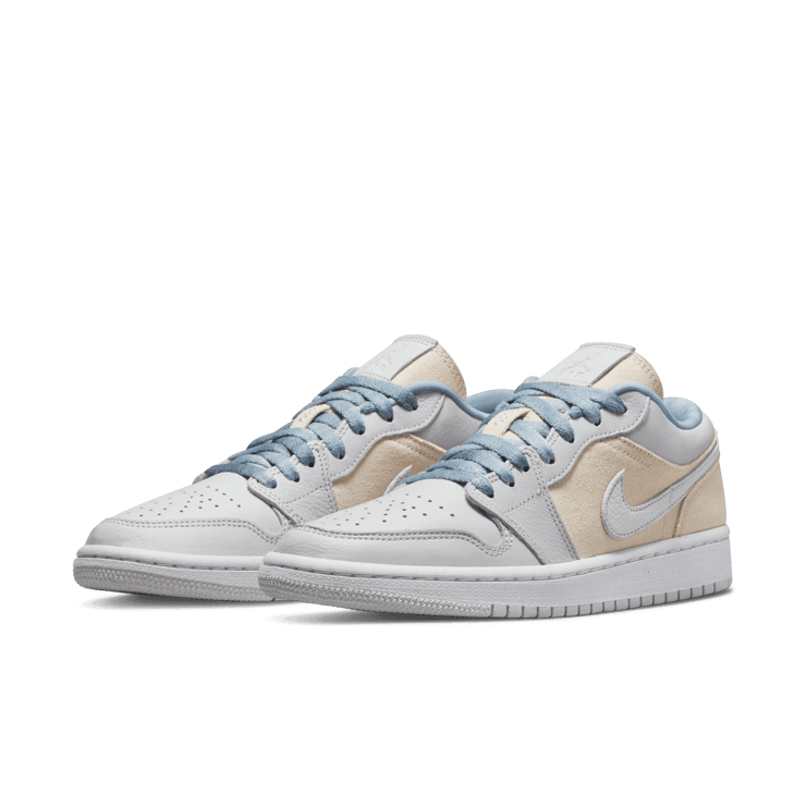 Jordan 1 Low Canvas Grey Cream (W) Angle 2