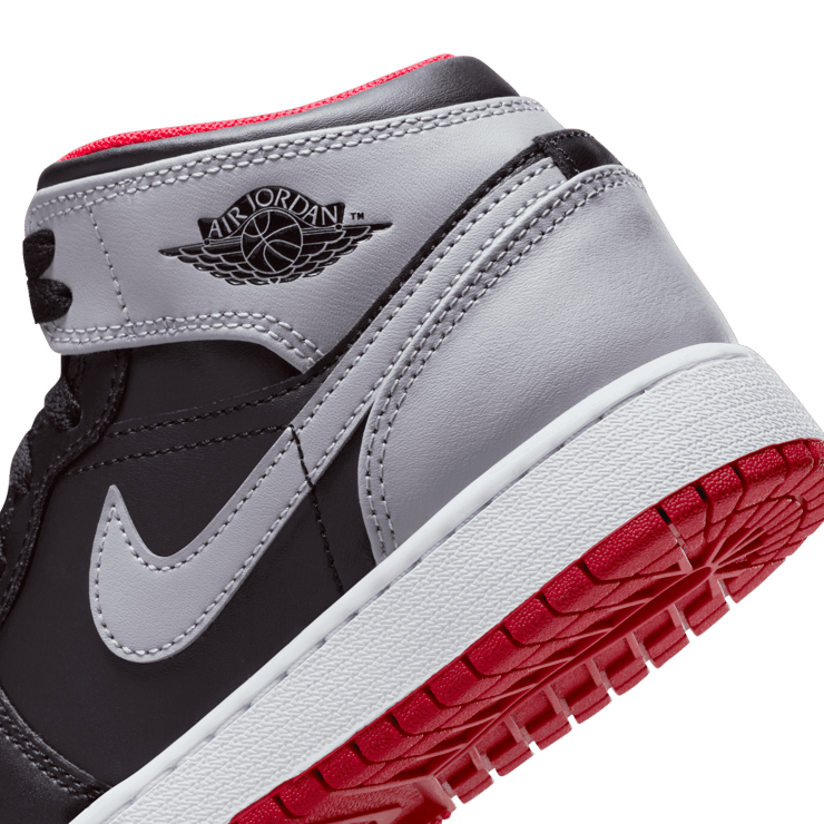 Air Jordan 1 Mid Black Cement Fire Red (GS) Angle 5