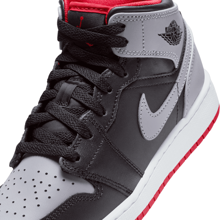 Air Jordan 1 Mid Black Cement Fire Red (GS) Angle 4