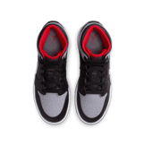 Air Jordan 1 Mid Black Cement Fire Red (GS) Angle 1