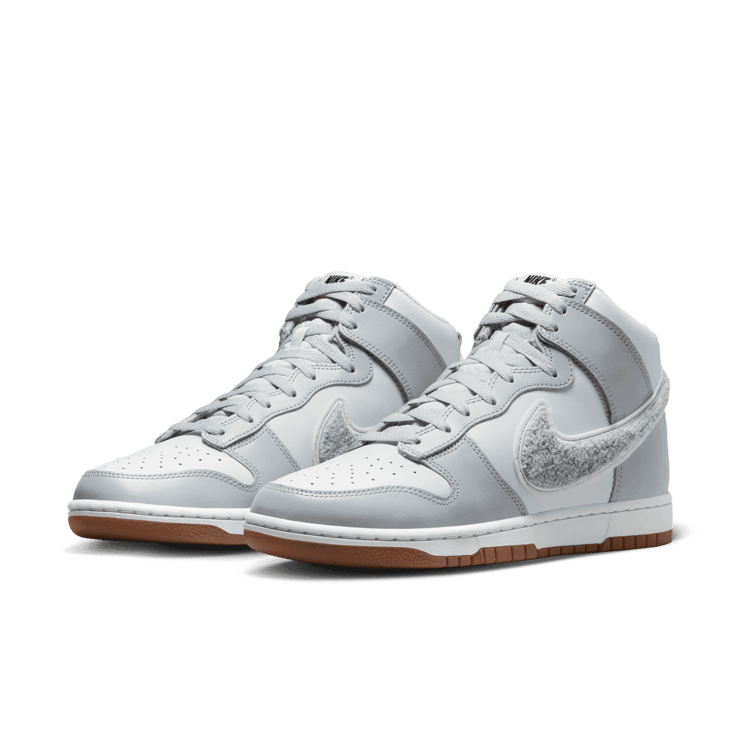 Nike Dunk High Chenille Swoosh Light Smoke Grey Angle 2