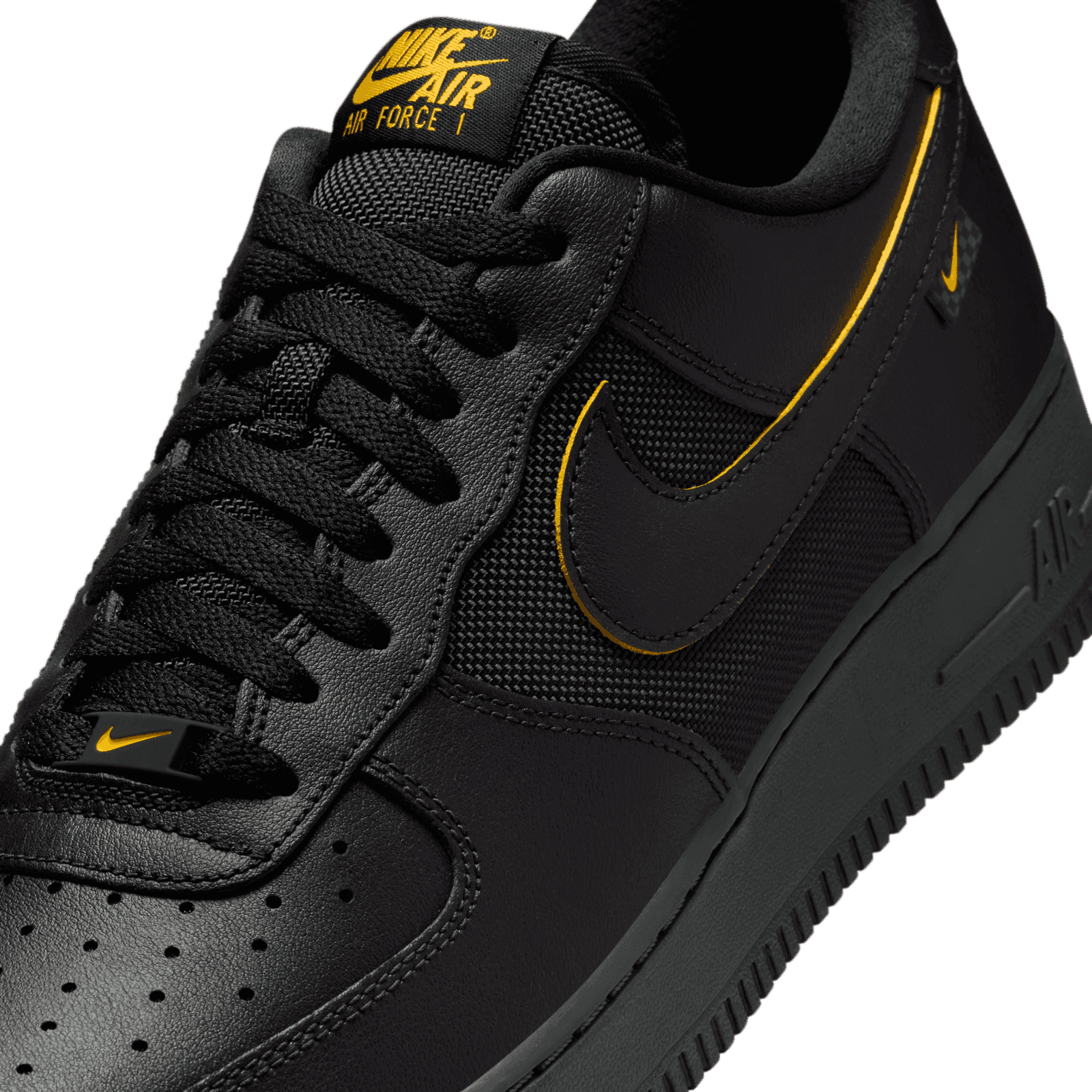 black air force 1 with yellow swoosh