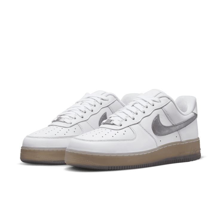 Nike Air Force 1 Low Premium White Metallic Silver Angle 2