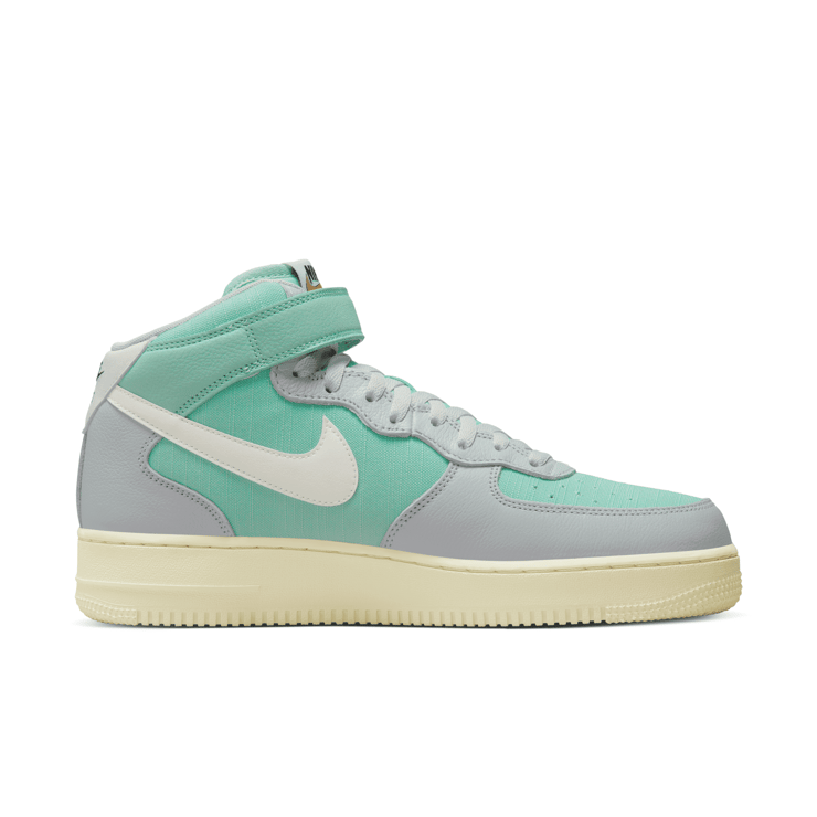 Nike Air Force 1 Mid Certified Fresh Grey Fog Enamel Green Angle 1