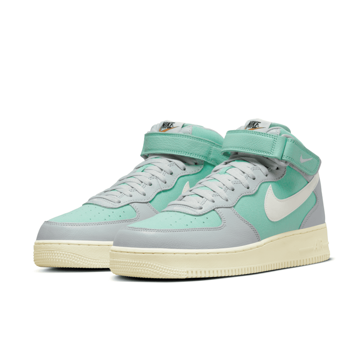 Nike Air Force 1 Mid Certified Fresh Grey Fog Enamel Green Angle 3