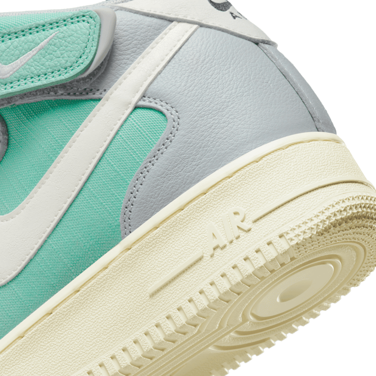 Nike Air Force 1 Mid Certified Fresh Grey Fog Enamel Green Angle 6