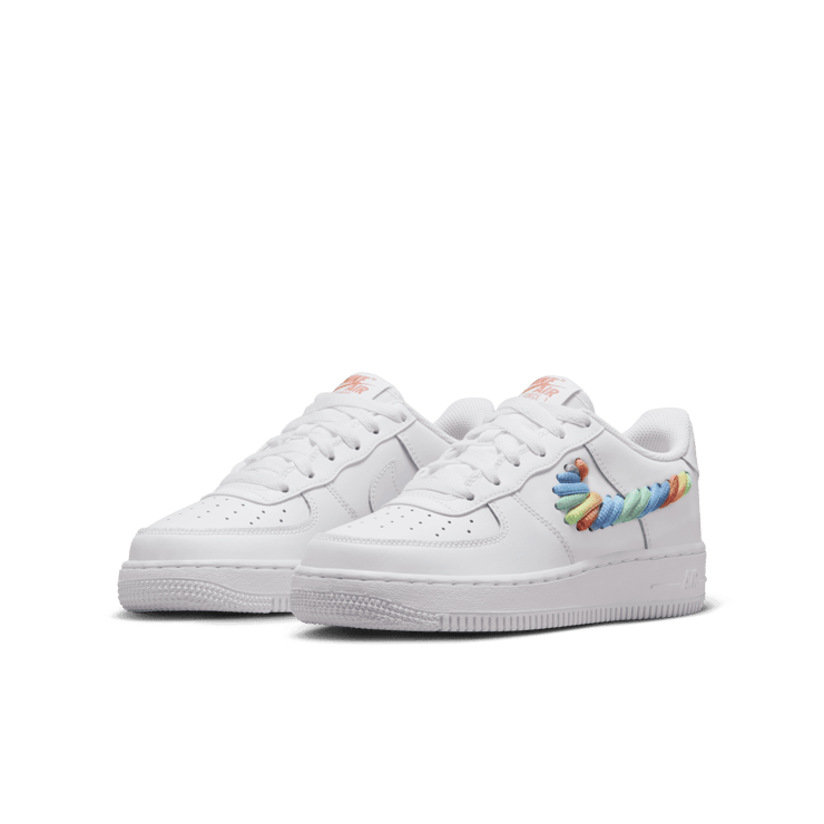 Nike Air Force 1 Low Rainbow Lace Swoosh (GS) Angle 2