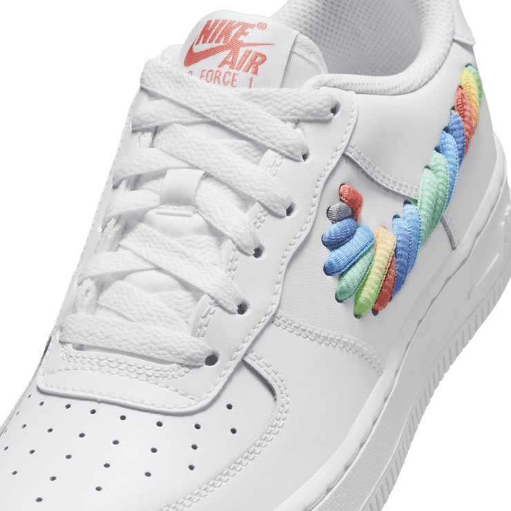 Nike Air Force 1 Low Rainbow Lace Swoosh (GS) Angle 4