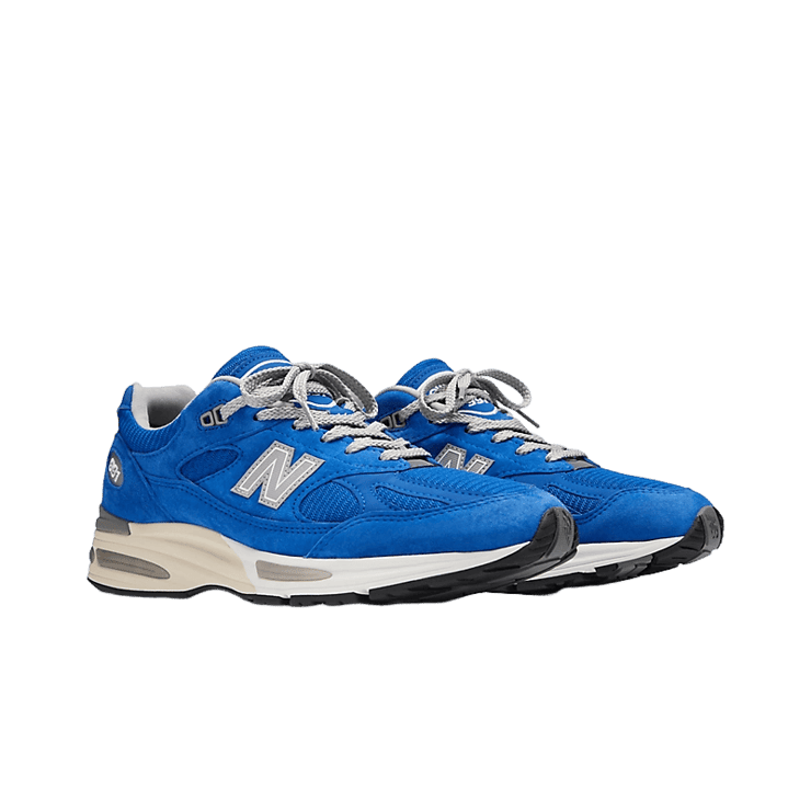 New Balance 991v2 Made in UK Silver Blue Angle 2