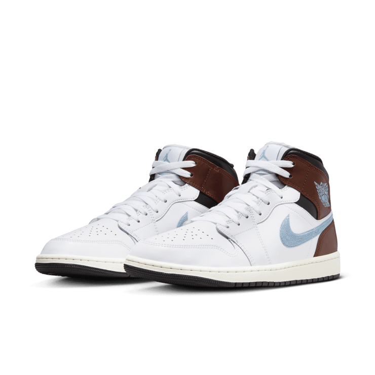 Air Jordan 1 Retro Mid SE Brown Blue Grey Angle 2