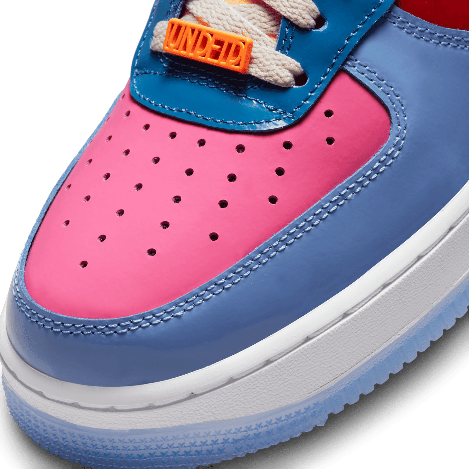 pink blue and orange air force ones