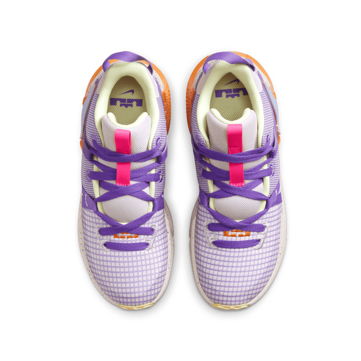 Nike LeBron Witness 7 GS 'Action Grape Vivid Orange' Angle 1