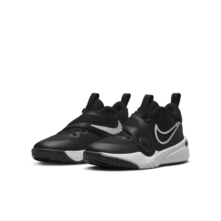 Nike Team Hustle D11 GS 'Black White' Angle 2