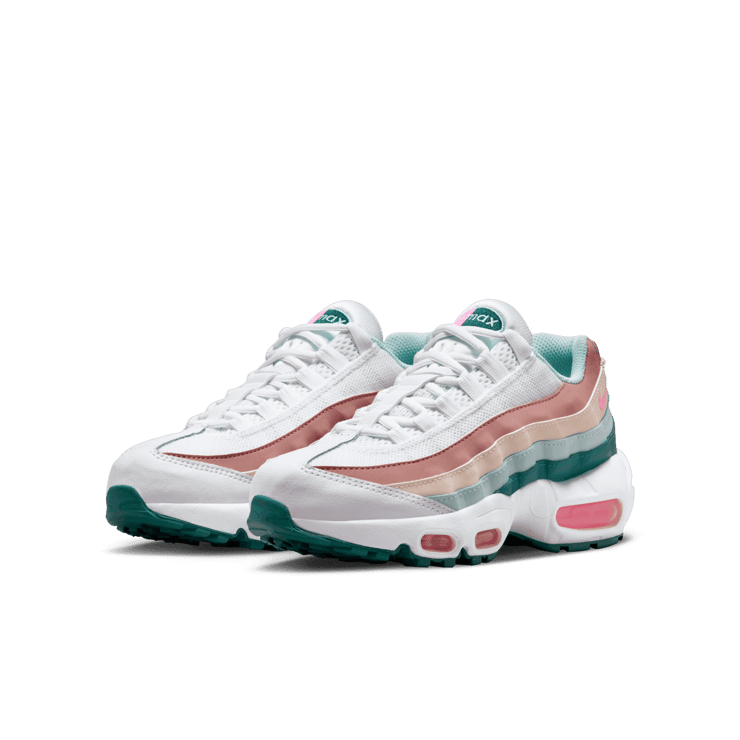 Nike Air Max 95 Recraft GS 'White Geode Teal Pink' Angle 2