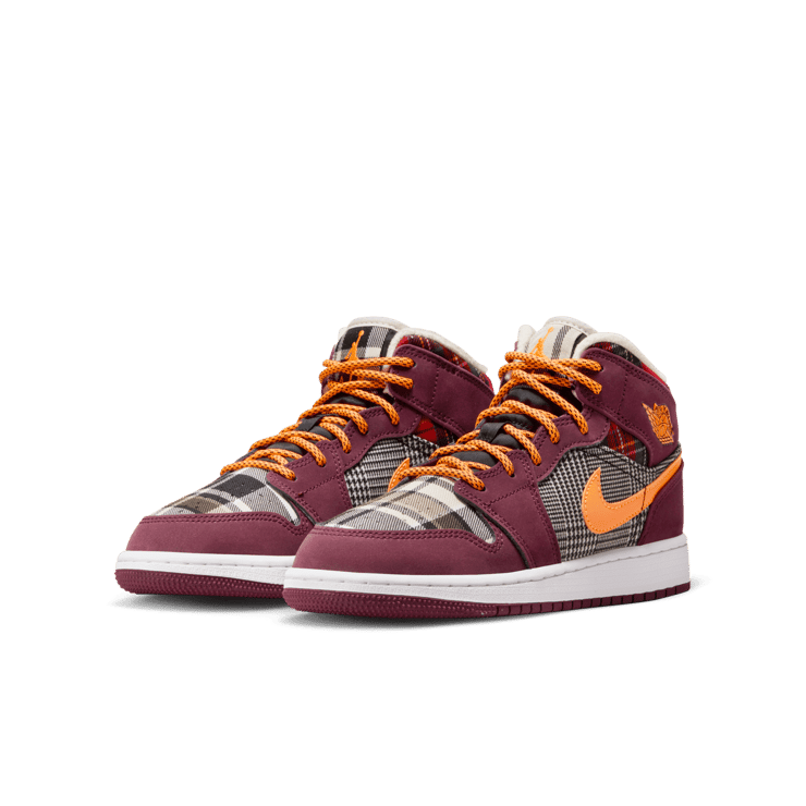 Air Jordan 1 Mid SE GS 'Plaid' Angle 2