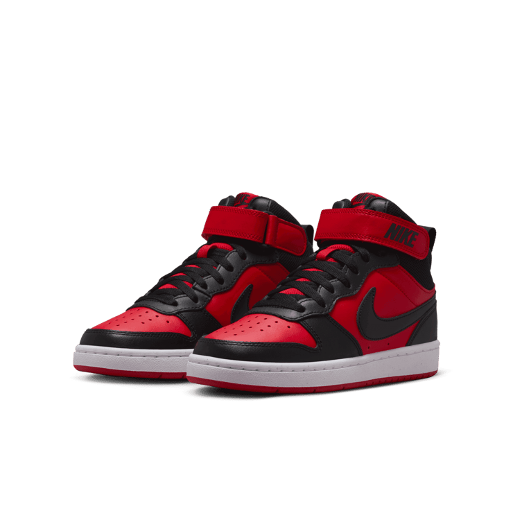 Nike Court Borough Mid 2 GS 'Black University Red' Angle 2