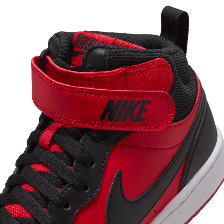 Nike Court Borough Mid 2 GS 'Black University Red' Angle 6