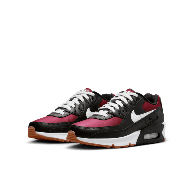 Nike Air Max 90 Leather GS 'Black Team Red' Angle 2