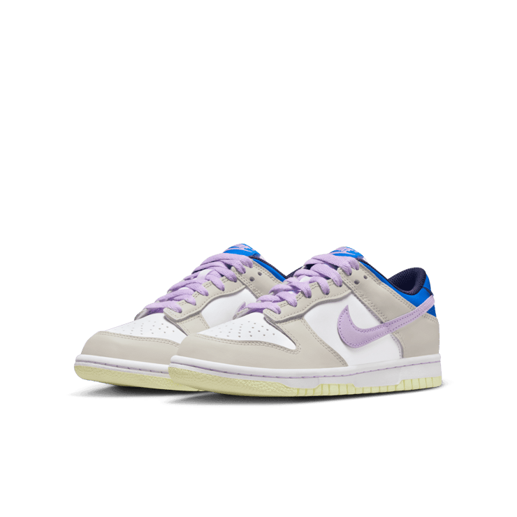 Nike Dunk Low GS 'Khaki Blue Pink' Angle 1
