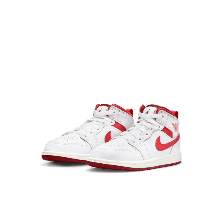 Air Jordan 1 Mid SE PS 'White Dune Red' Angle 1