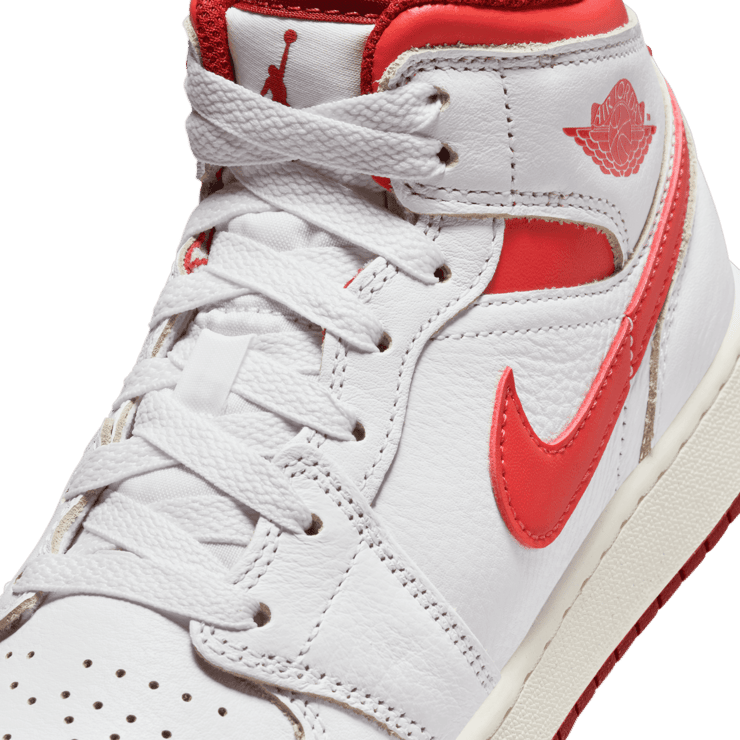 Air Jordan 1 Mid SE GS 'White Dune Red' Angle 4
