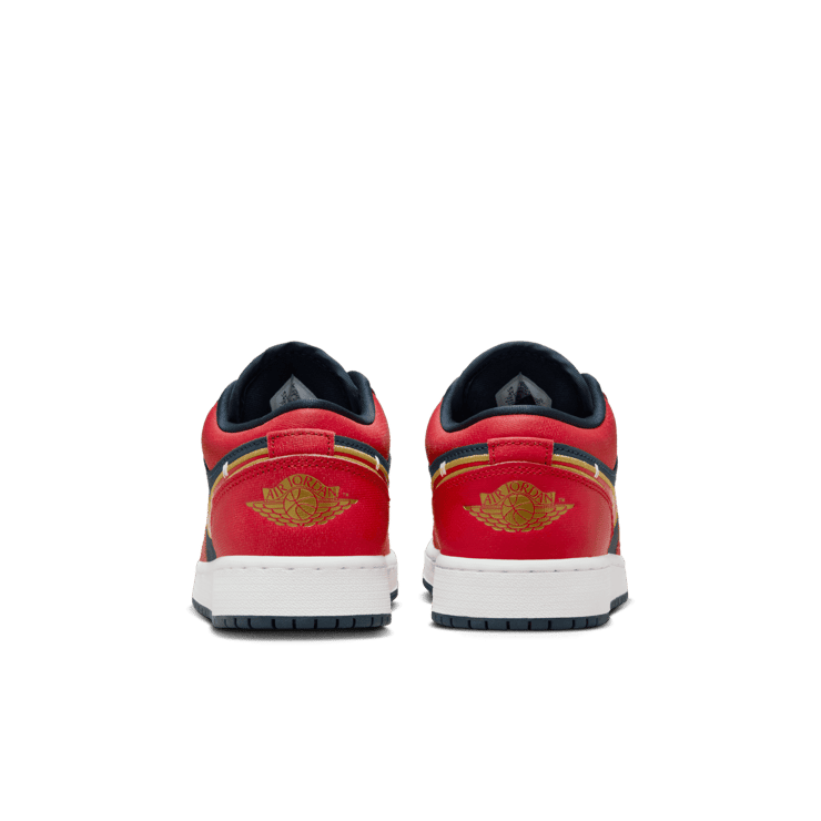 Air Jordan 1 Low Navy Red Gold (GS) Angle 3