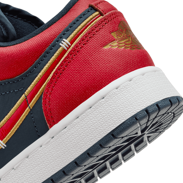 Air Jordan 1 Low Navy Red Gold (GS) Angle 5