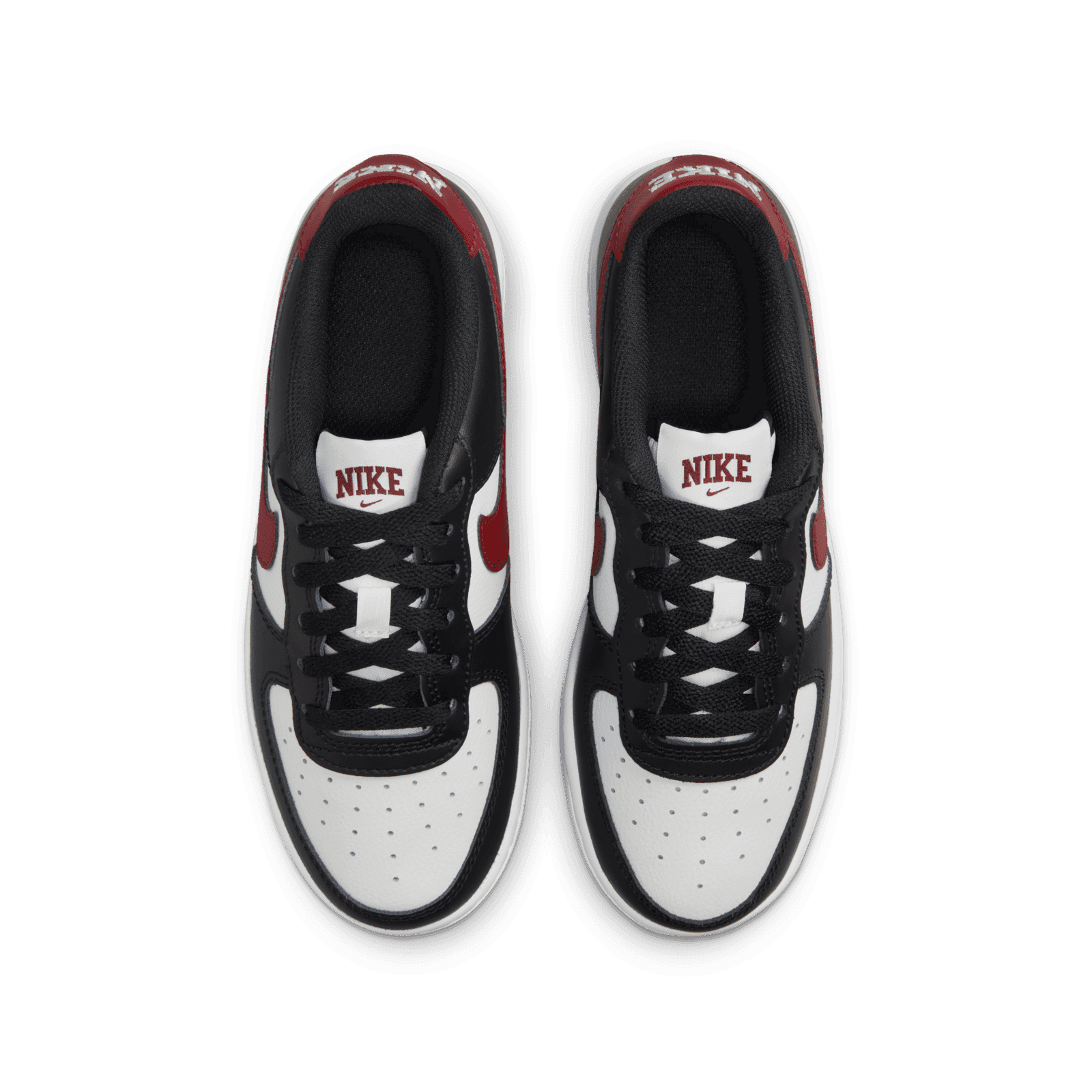air force 1 black white red