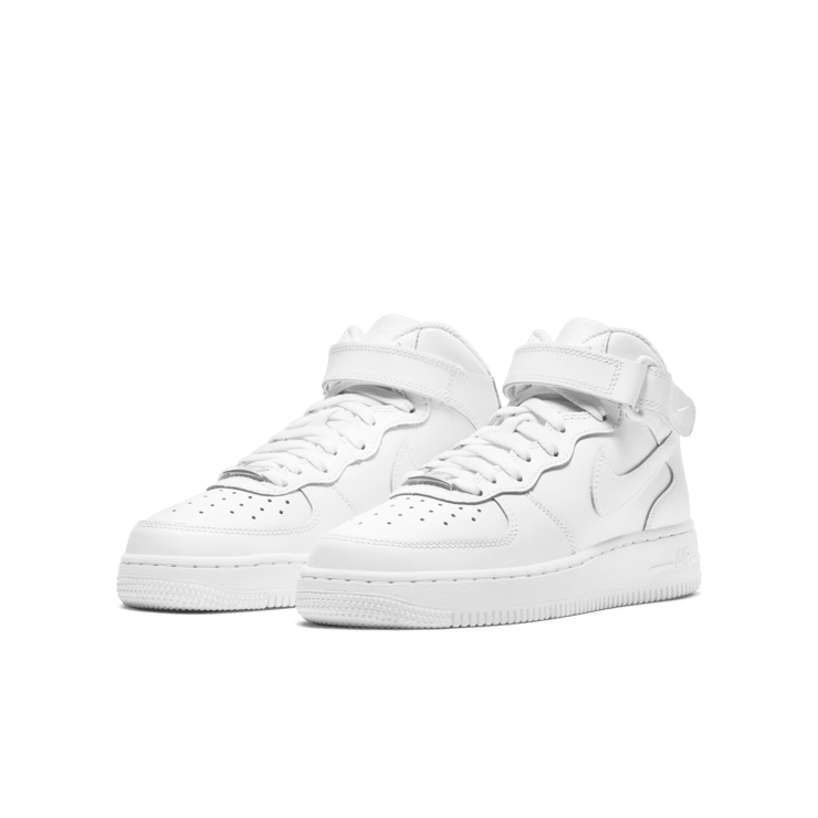 Nike Air Force 1 Mid LE GS 'Triple White' Angle 2