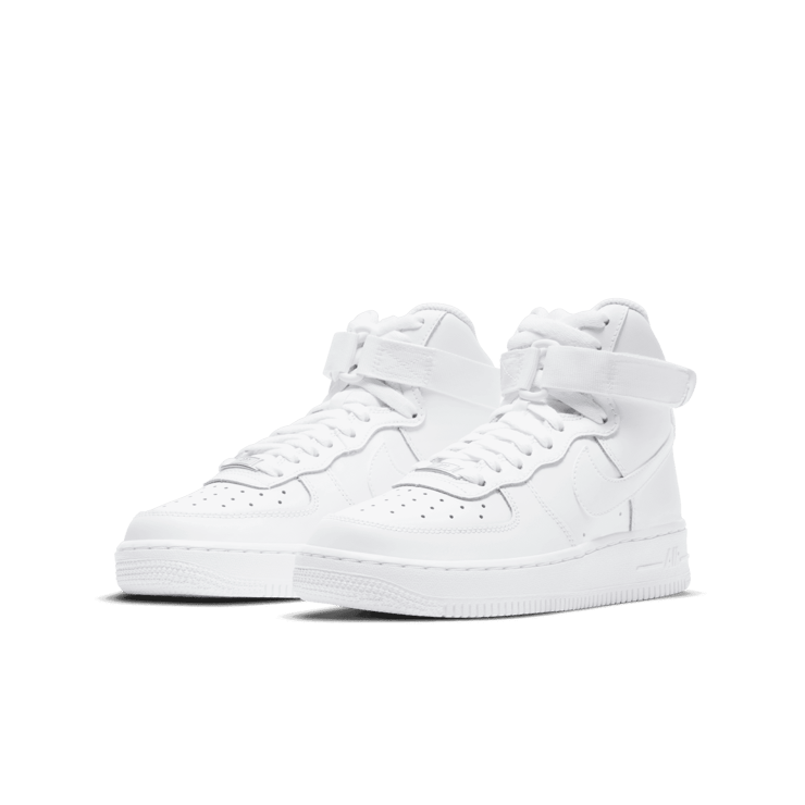 Nike Air Force 1 High LE GS 'Triple White' Angle 2